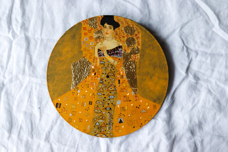 Hand Painted Light Up Vinyl Record Wall Art -Portrait of Adele Bloch-Bauer I