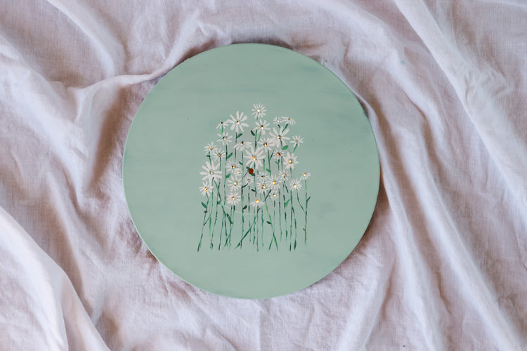 Handpainted Light Up Vinyl Record Wall Art- Daisies