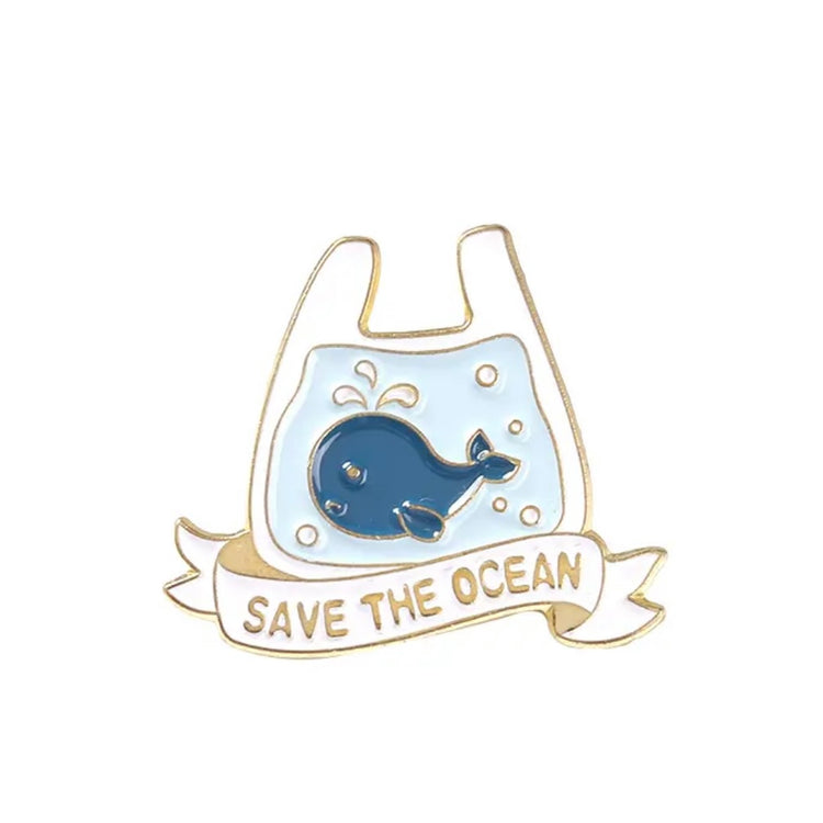 Save the Ocean Whale Plastic Bag Conservation Enamel Pin