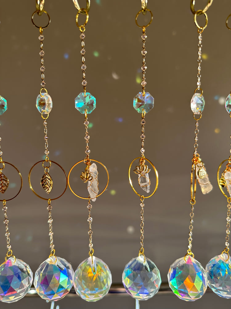 Crystal Suncatcher - Lotus Flower + Quartz
