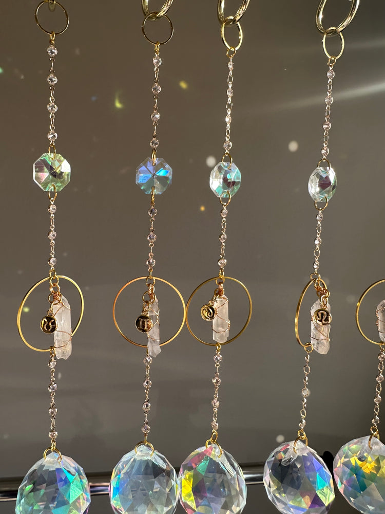 Crystal Suncatcher -Zodiac Sign + Quartz