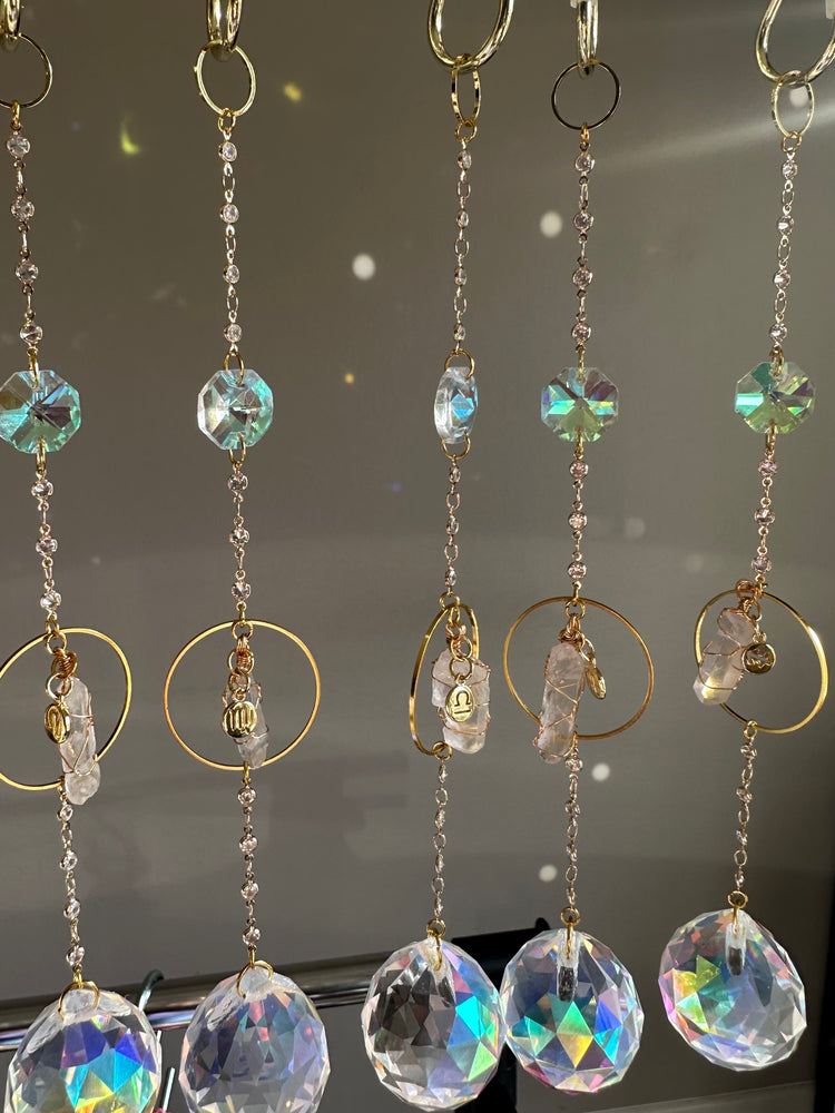 Crystal Suncatcher -Zodiac Sign + Quartz