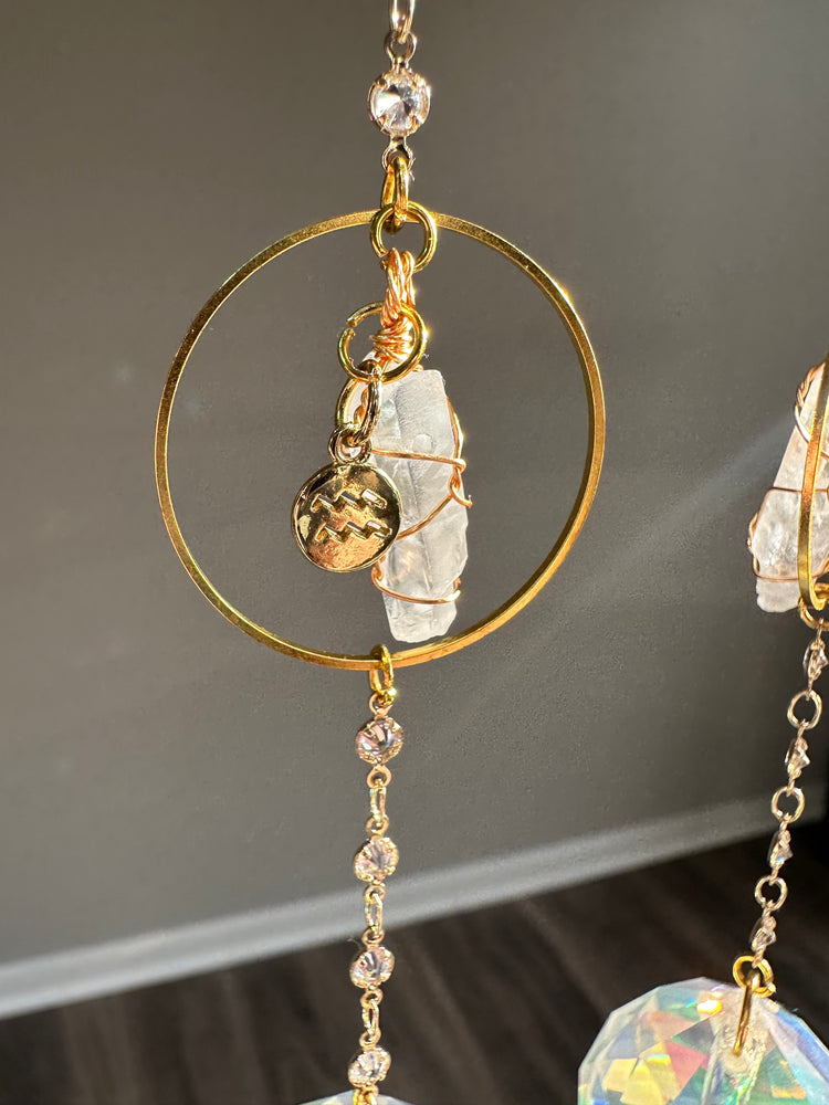 Crystal Suncatcher -Zodiac Sign + Quartz