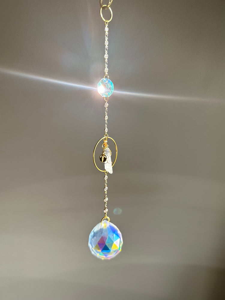 Crystal Suncatcher -Zodiac Sign + Quartz
