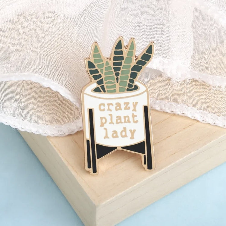 Crazy Plant Lady Snake Plant Enamel Pin