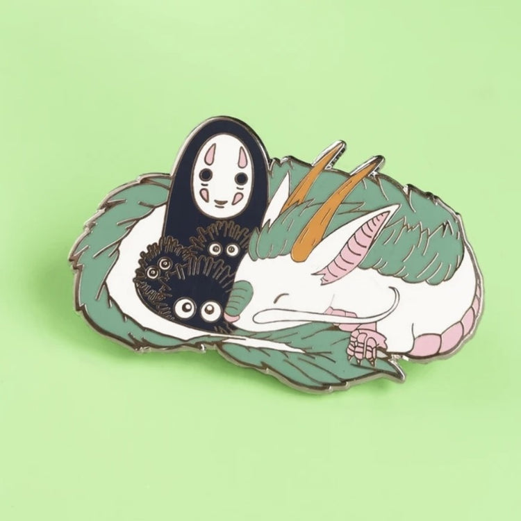 Studio Ghibli Spirited Away No Face, Haku, & Soot Sprites Enamel Pin