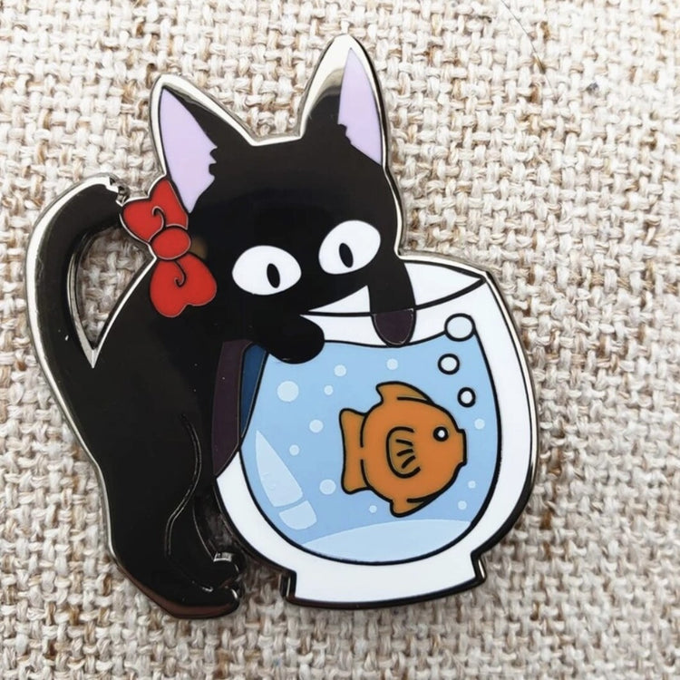 Studio Ghibli Kiki's Delivery Service Jiji and Fish Enamel Pin