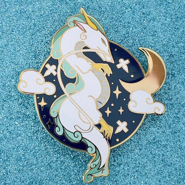 Studio Ghibli Spirited Away Haku Starry Sky Enamel Pin
