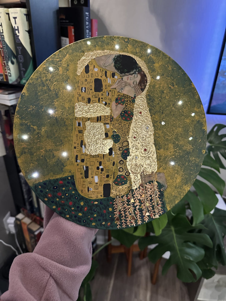 Hand Painted Light Up Vinyl Record Wall Art -  The Kiss
