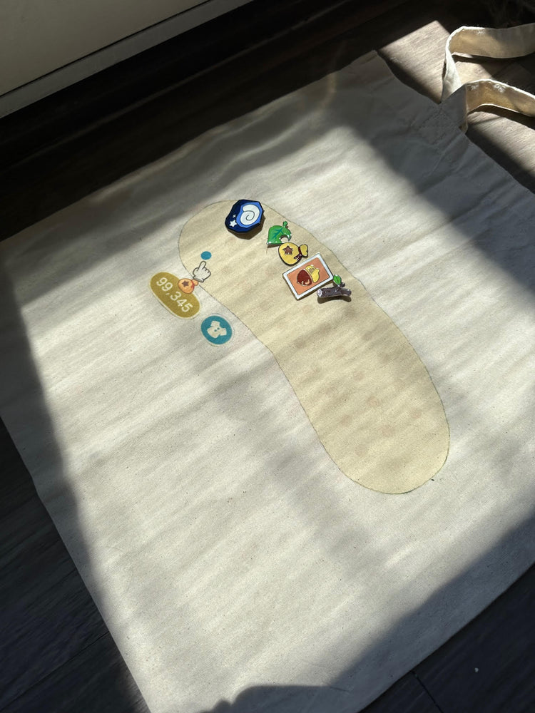 Animal Crossing New Horizons Inventory Pin Cotton Tote Bag