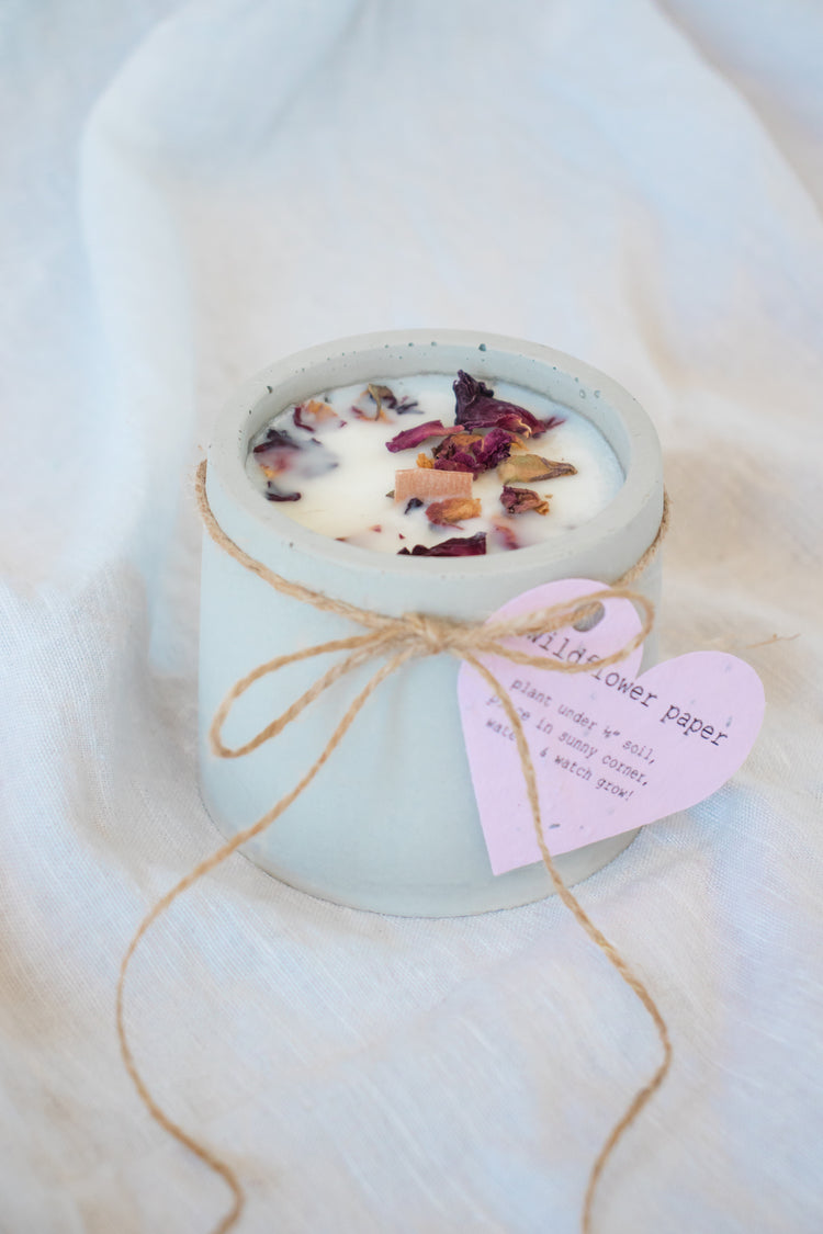 Wildflower Grow Candle Round - Rose