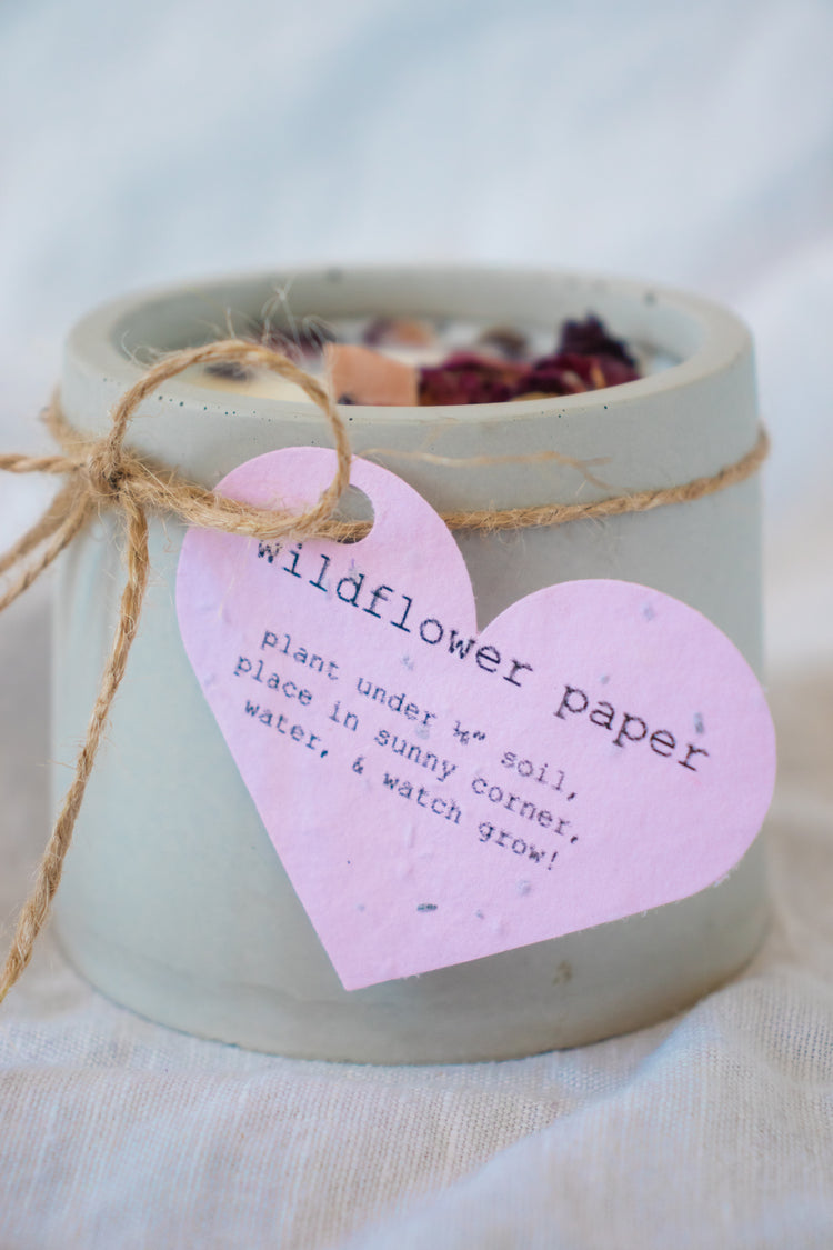 Wildflower Grow Candle Round - Rose