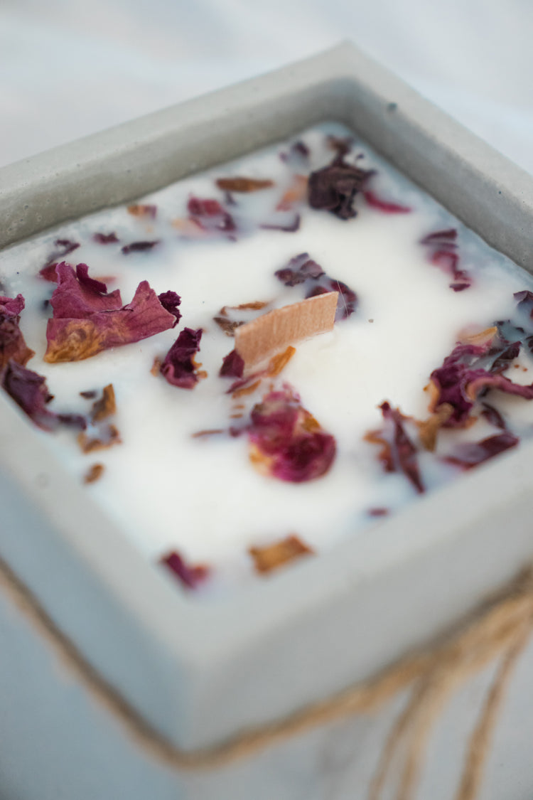 Wildflower Grow Candle Square - Rose