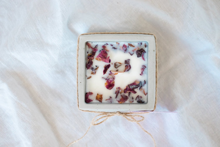 Wildflower Grow Candle Square - Rose