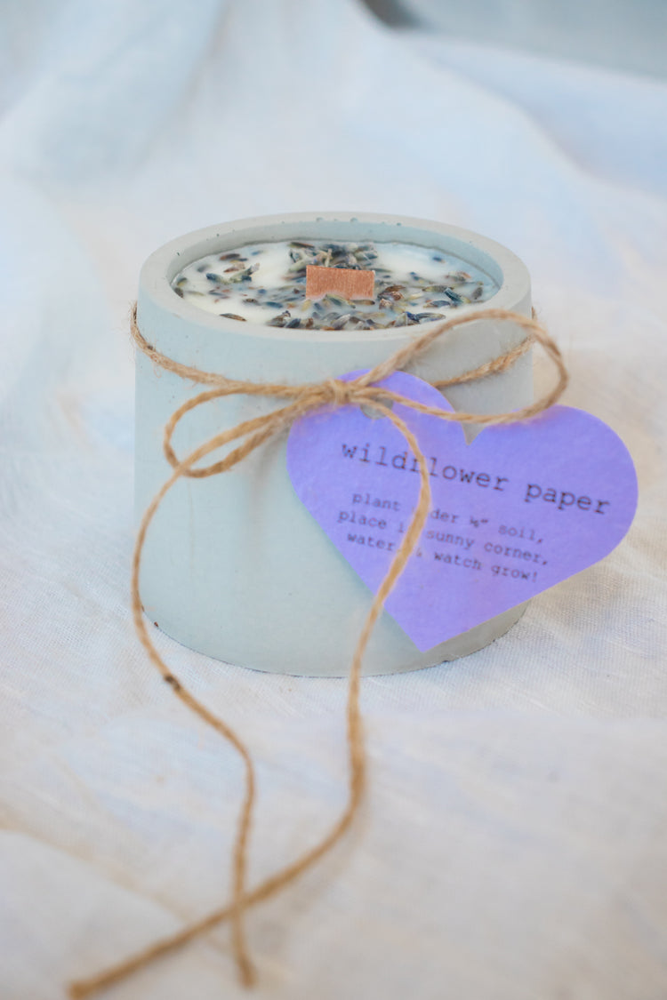 Wildflower Grow Candle Round- Lavender