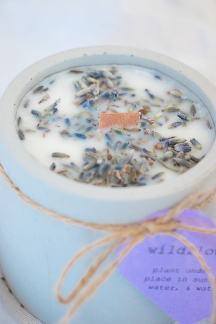 Wildflower Grow Candle Round- Lavender