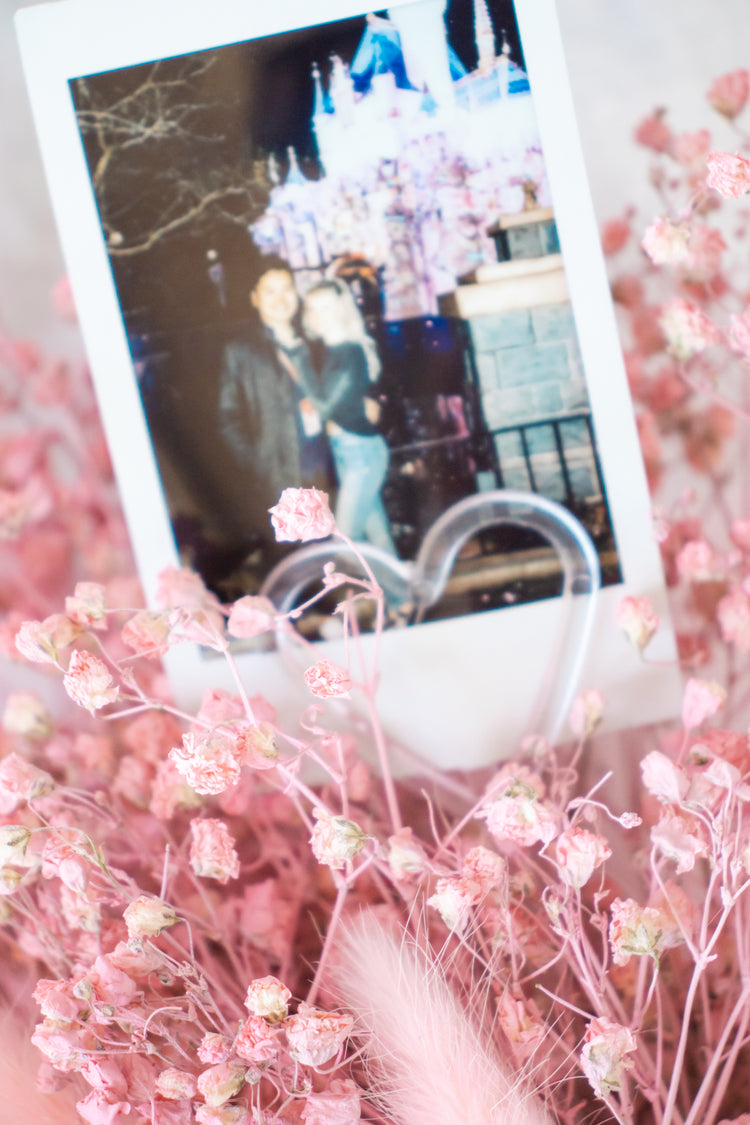 Petite Custom Photo Bouquet - Dried Pink Baby’s Breath + Blush Pink Wrap