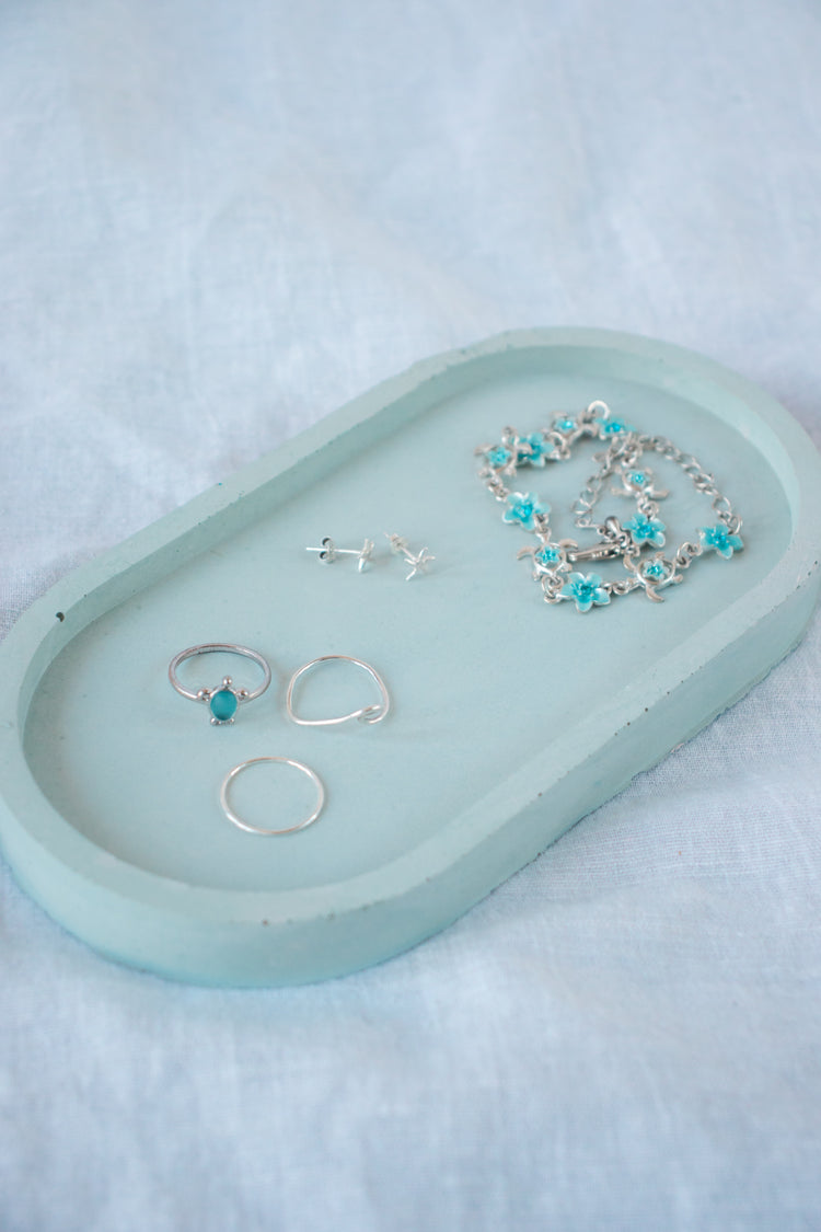 Concrete Vanity Tray - Aqua