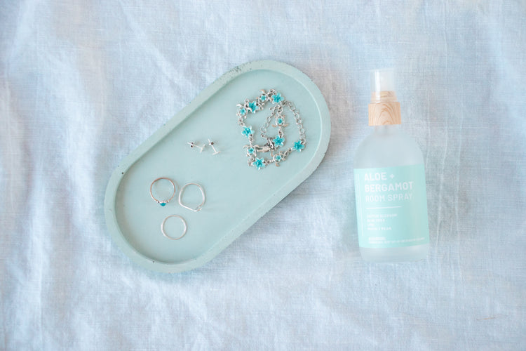 Concrete Vanity Tray - Aqua