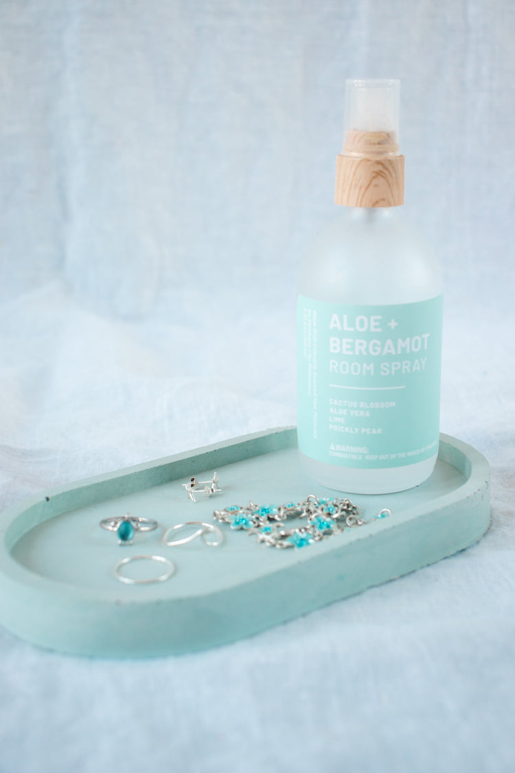 Concrete Vanity Tray - Aqua
