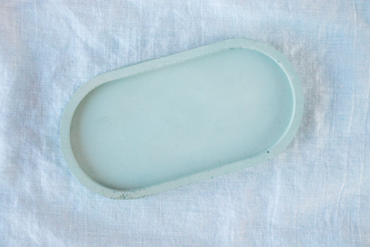 Concrete Vanity Tray - Aqua