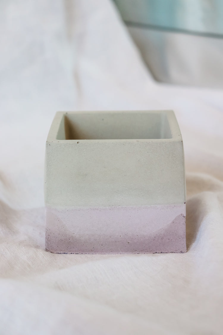Lilac Concrete Plant Pot - Square