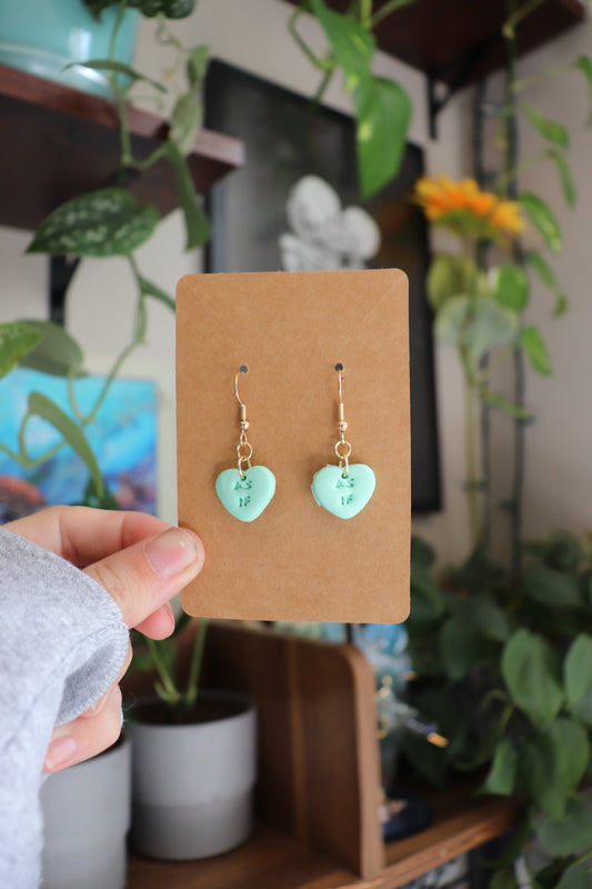 Conversation Candy Heart Earrings - As If