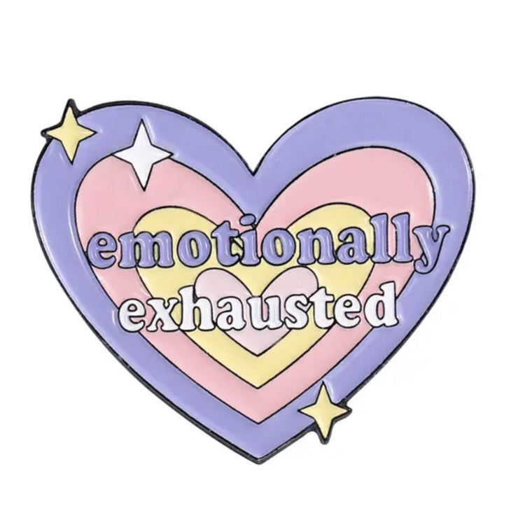 Emotionally Exhausted Heart Enamel Pin