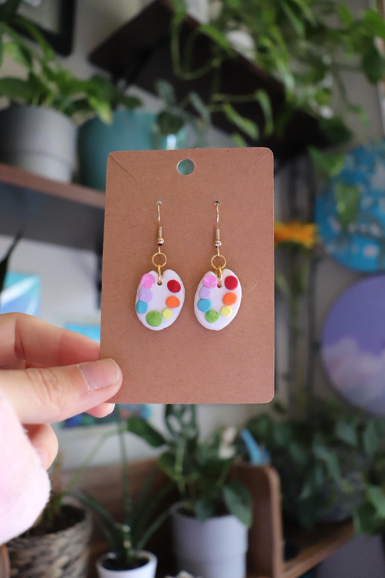 Rainbow Paint Palette Earrings
