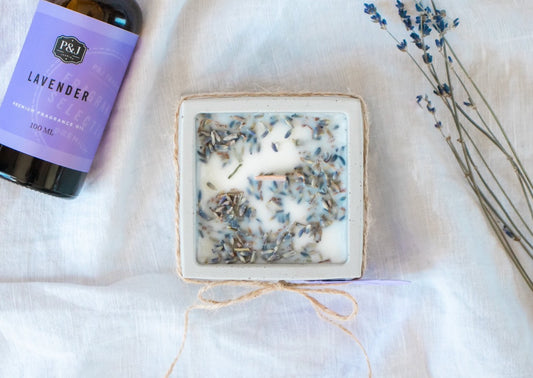 Wildflower Grow Candle Square - Lavender