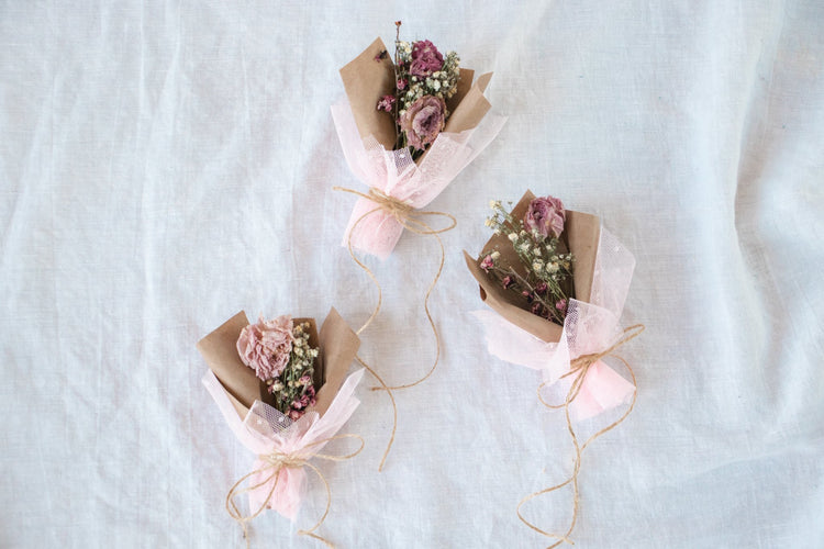 Mini Bouquet - Dried Pink Peony (Paeonia) Arrangement