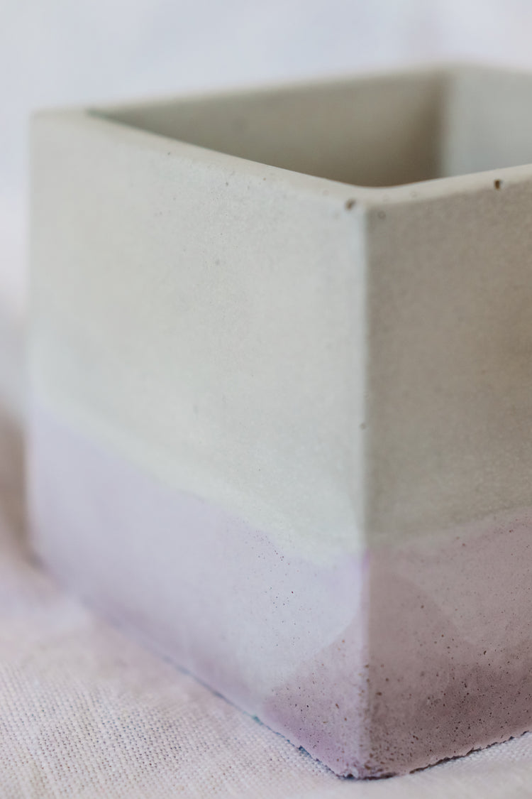 Lilac Concrete Plant Pot - Square