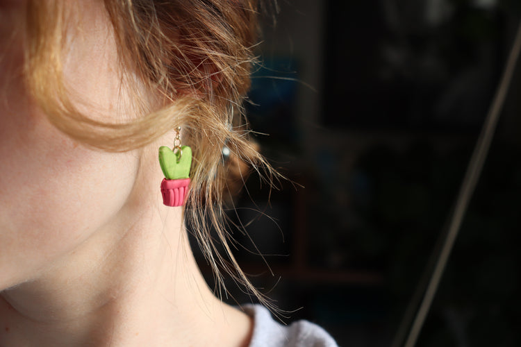Heart Succulent Earrings